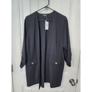 NEW! Torrid Black Crepe Open Front Jacket NWT, Plus Size 1